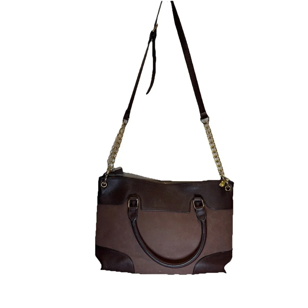 MICHAEL KORS DK CHOCOLATE SLIM SATCHEL PURSE excellent‎ condition